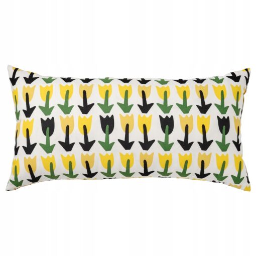 IKEA SANDMOTT Poduszka, zielony/żółty, 30x58 cm