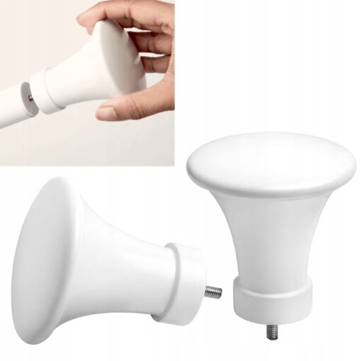IKEA PADDFOT Końcówki, 1 para, metal/biały