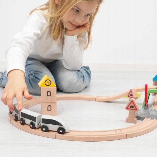 KOLEJKA ZESTAW TORY WAGONIKI LILLABO 45 ELEM. - obrazek 4