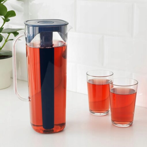 IKEA MOPPA Dzbanek z pokrywką, granatowy/przezroczysty, 1.7 l - obrazek 3