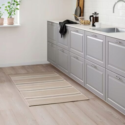 IKEA VIRKLUND DYWAN BIAŁY / BEŻ / SZARY 80x150 CM - obrazek 3