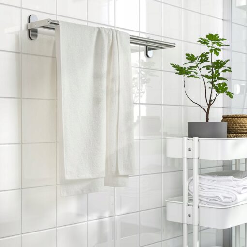 IKEA LUDDVIAL Ręcznik kąpielowy, biały, 55x120 cm - obrazek 3