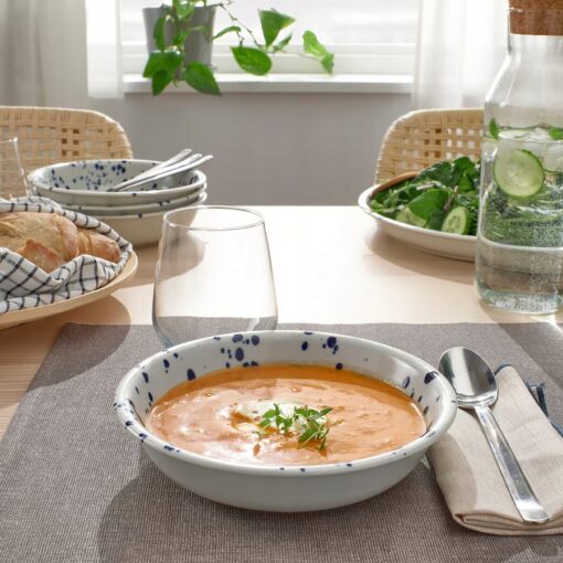 IKEA SILVERSIDA Talerz głęboki, wzór/niebieski, 19 cm/ 2szt. - obrazek 2