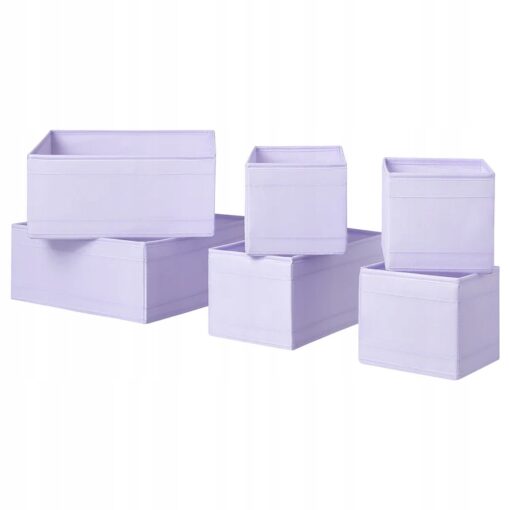 IKEA SKUBB Komplet pudełek, 6 szt., liliowy