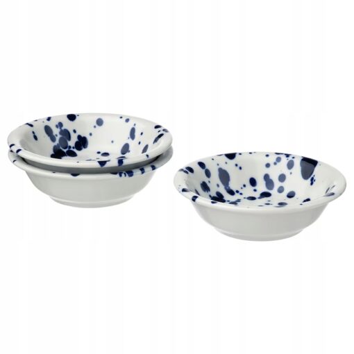 IKEA SILVERSIDA MISKA Z NIEBIESKIM WZOREM 3 SZT.