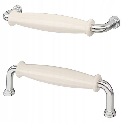 IKEA KLINGSTORP Uchwyt, kremowy/chrom, 141 mm