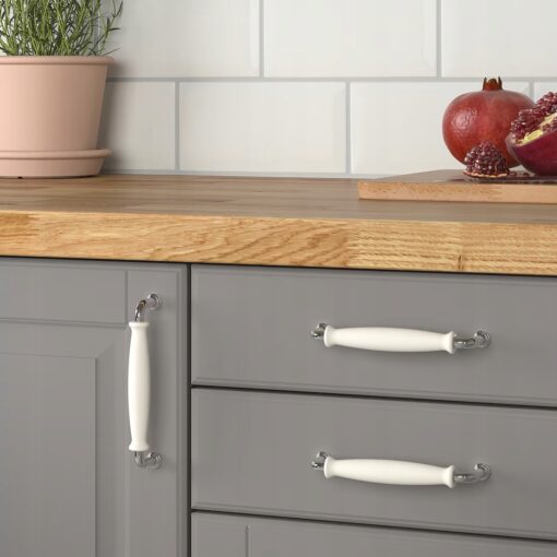 IKEA KLINGSTORP Uchwyt, kremowy/chrom, 141 mm - obrazek 4