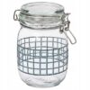 IKEA KORKEN Słoik z pokrywką, szkło bezbarwne/kratka czarny, 13 cl