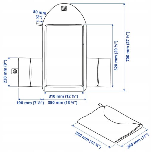IKEA GRONFINK Mata do przewijania, składany/zielony, 70x35 cm - obrazek 2