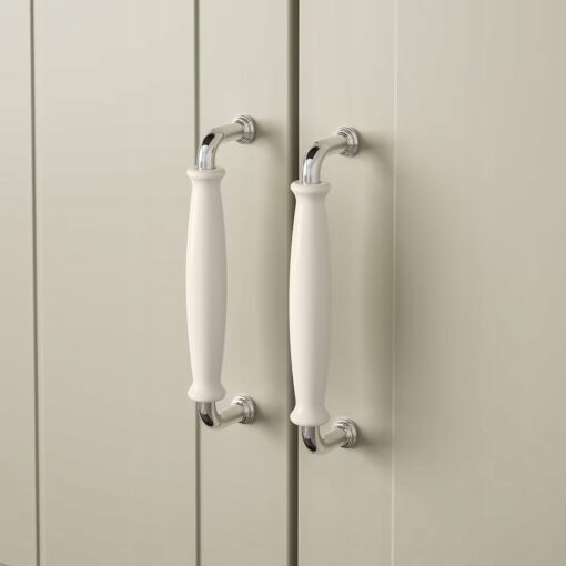 IKEA KLINGSTORP Uchwyt, kremowy/chrom, 141 mm - obrazek 3
