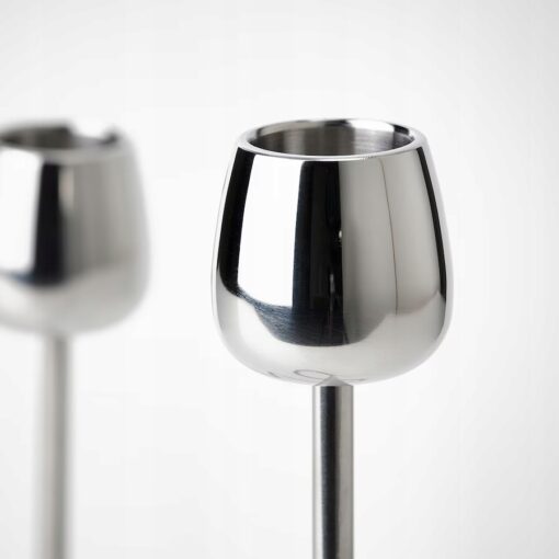 IKEA SILVERPARON Świecznik na 2 świece, srebrny, 20 cm - obrazek 3