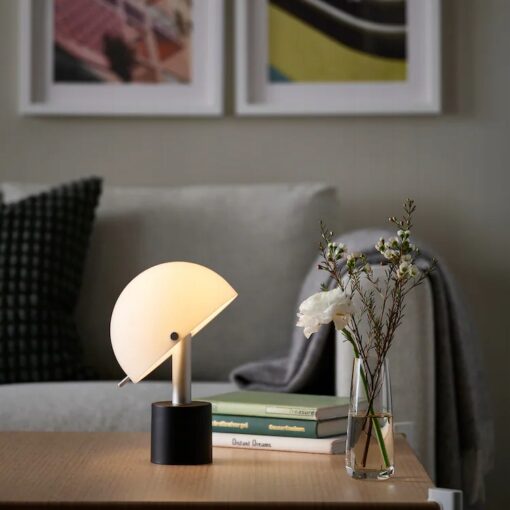 IKEA NODMAST Lampa LED na baterie, biały/czarny, 26 cm - obrazek 6