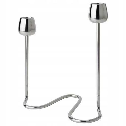 IKEA SILVERPARON Świecznik na 2 świece, srebrny, 20 cm