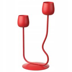 IKEA SILVERPARON Świecznik, jaskrawoczerwony, 29 cm
