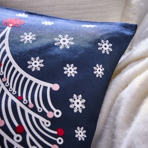 IKEA VINTERFINT Poszewka, Choinka granatowy, 50x50 cm - obrazek 3