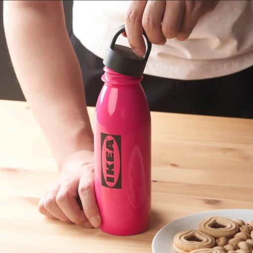 IKEA AURTIENDE Butelka na wodę, różowy, 0.5 l - obrazek 4