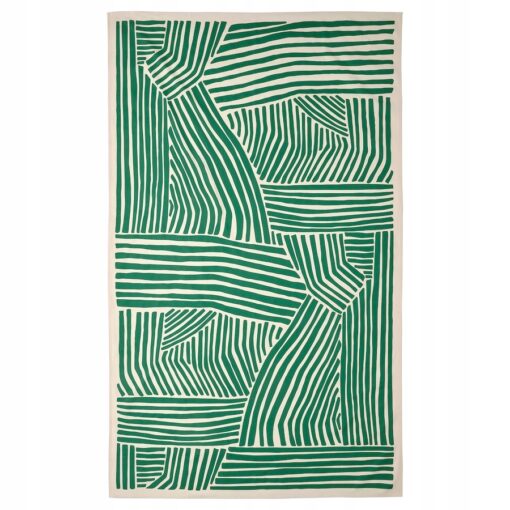 IKEA NABBFISK Obrus, wzór kremowy/ciemnozielony, 145x240 cm