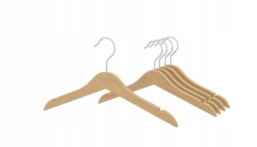 IKEA HANGA Wieszak dziecięcy, naturalny, 5 szt. zestaw