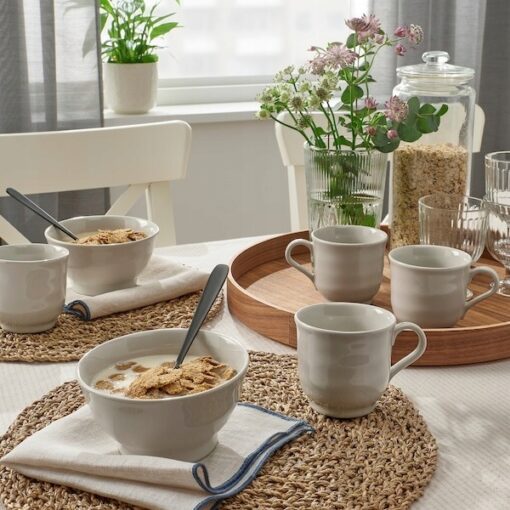 IKEA SANDSKADDA KUBEK JASNY SZARO-BEŻOWY 270ML - obrazek 3