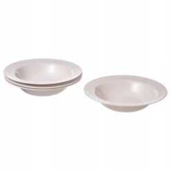 IKEA PARADISISK TALERZ GŁĘBOKI KREMOWY 22 CM 4 SZT