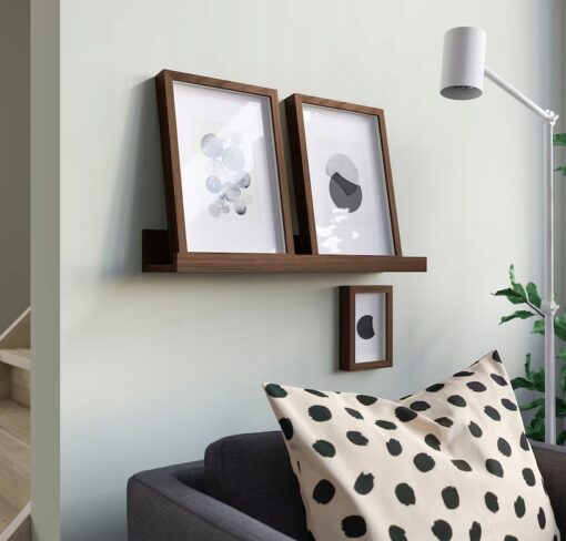 IKEA MOSSLANDA PÓŁKA NA ZDJĘCIA - orzech, 55 cm - obrazek 3