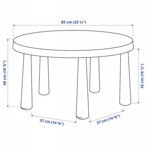 IKEA MAMMUT Stolik dziecięcy, do wewnątrz/na zewnątrz/jasnoniebieski, 85 cm - obrazek 2