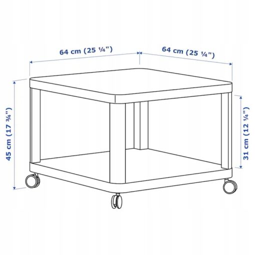 IKEA TINGBY STOLIK NA KÓŁKACH 64x45x64cm BIAŁY - obrazek 5
