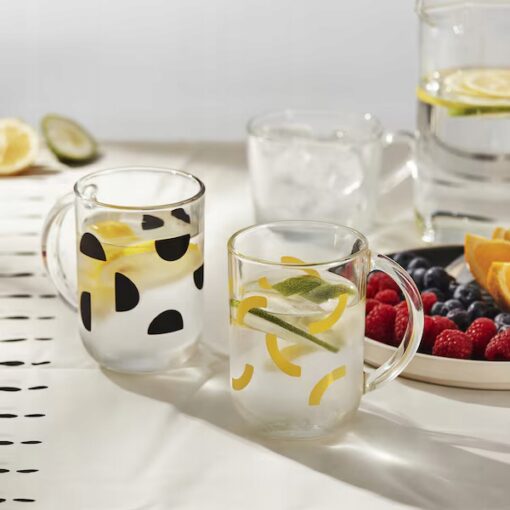 IKEA SKEDSTOR Kubek, różne kolory żółty/czarny, 30 cl - obrazek 6