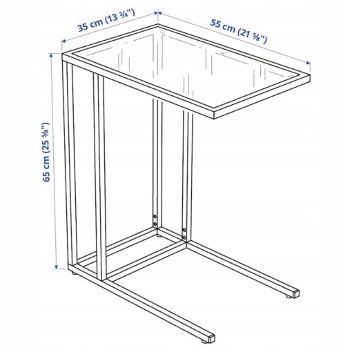 IKEA VITTSJO STOLIK POD LAPTOPA CZARNOBRĄZ 35x65CM - obrazek 5
