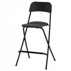 TABORET SKŁADANY Z OPARCIEM FRANKLIN CZARNY 63 CM