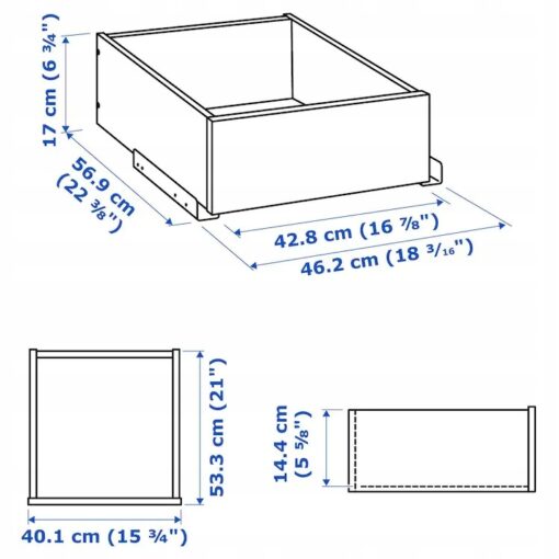 IKEA KOMPLEMENT SZUFLADA ZE SZKLANYM FRONTEM DĄB - obrazek 5