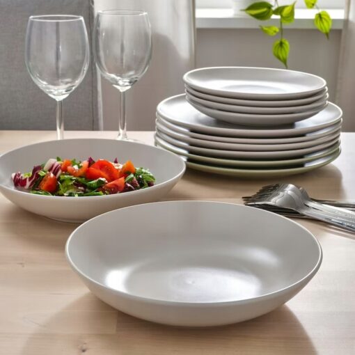 IKEA FARGKLAR TALERZ GŁĘBOKI SZARY MAT 23 CM 4 SZT - obrazek 3