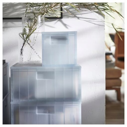 IKEA PANSARTAX POJEMNIK Z POKRYWĄ SZARONIEBIESKI - obrazek 2