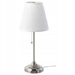 IKEA ARSTID LAMPA STOŁOWA NIKLOWANA / BIAŁA 55 cm