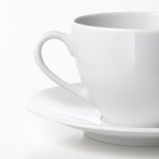 IKEA VARDERA FILIŻANKA ZE SPODKIEM DO KAWY BIAŁY 200ML - obrazek 3