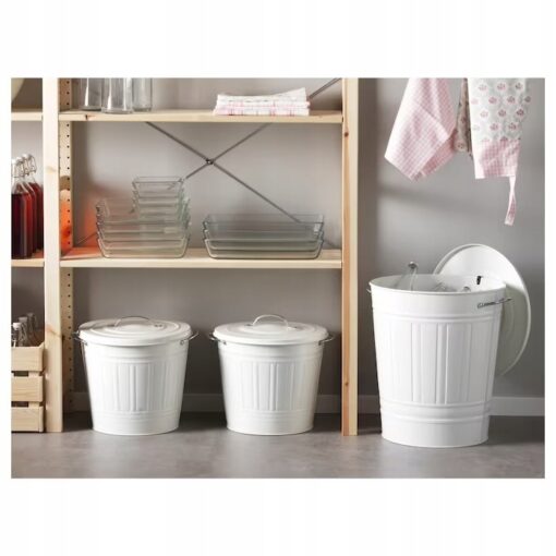 IKEA KNODD KOSZ NA ŚMIECI Z POKRYWKĄ BIAŁY 40 L - obrazek 6