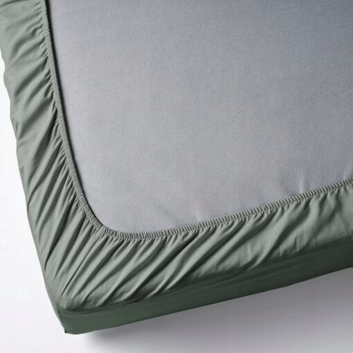 IKEA DVALA PRZEŚCIERADŁO Z GUMKĄ SZAROZIELONE - obrazek 4