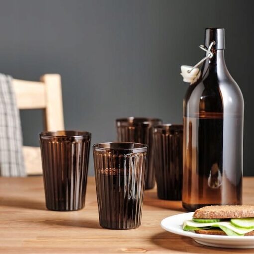 IKEA VARDAGEN SZKLANKI DO NAPOJÓW BRĄZOWE 310ml/ 4 SZT - obrazek 4