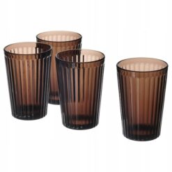 IKEA VARDAGEN SZKLANKI DO NAPOJÓW BRĄZOWE 310ml/ 4 SZT