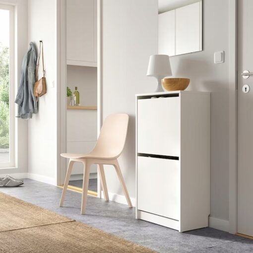 IKEA BISSA SZAFKA NA BUTY Z 2 PRZEGRODAMI BIAŁA - obrazek 2