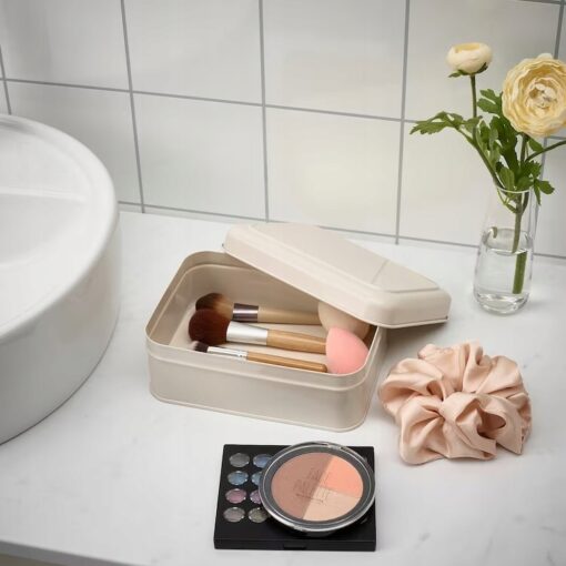 IKEA PLOGFARA POJEMNIK Z POKRYWKĄ JASNOBEŻOWY - obrazek 4