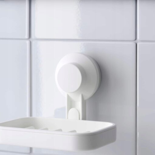 IKEA TISKEN Mydelniczka z przyssawką, biały - obrazek 4