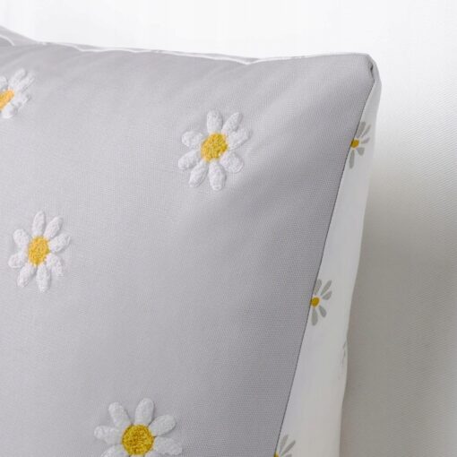 IKEA NATTSLANDA POSZEWKA W KWIATY SZARA / BIAŁA - obrazek 4