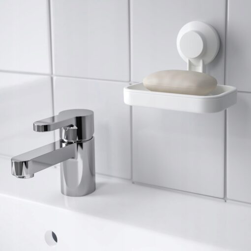 IKEA TISKEN Mydelniczka z przyssawką, biały - obrazek 3