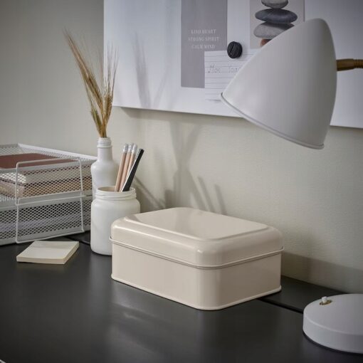 IKEA PLOGFARA POJEMNIK Z POKRYWKĄ JASNOBEŻOWY - obrazek 2