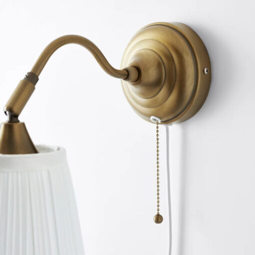 IKEA ARSTID KINKIET LAMPA ŚCIENNA MOSIĄDZ/BIAŁY - obrazek 4