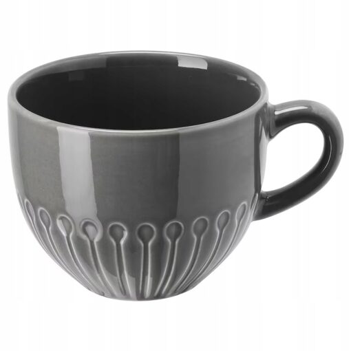IKEA STRIMMIG KUBEK ZE WZOREM SZARY 360 ML