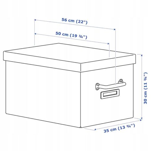 IKEA TJOG POJEMNIK Z POKRYWĄ CIEMNY SZARY 35x56x30 - obrazek 5