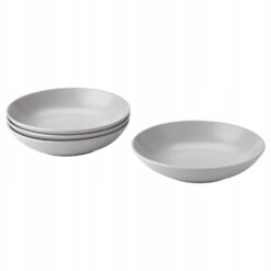 IKEA FARGKLAR TALERZ GŁĘBOKI SZARY MAT 23 CM 4 SZT