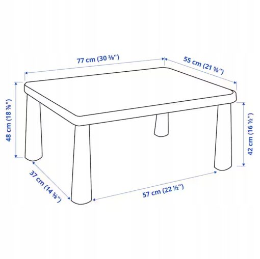 IKEA MAMMUT Stolik dziecięcy, do wewnątrz/na zewnątrz/, 77x55 cm - obrazek 2